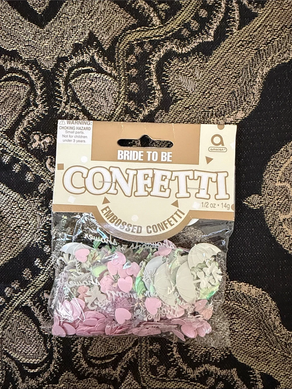 Amscan Bride To Be Pink & Silver Embossed Confetti Pack